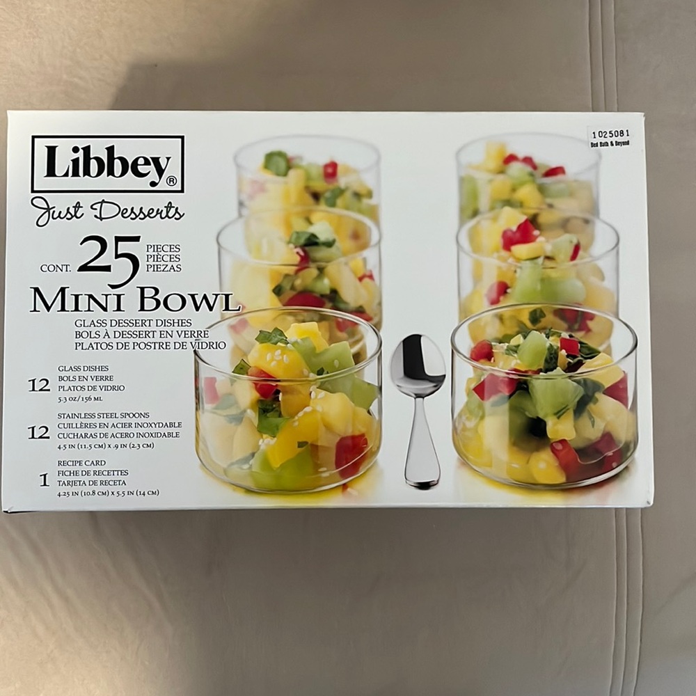 Libbey Just Desserts Mini Bowl and Mini Spoon Set